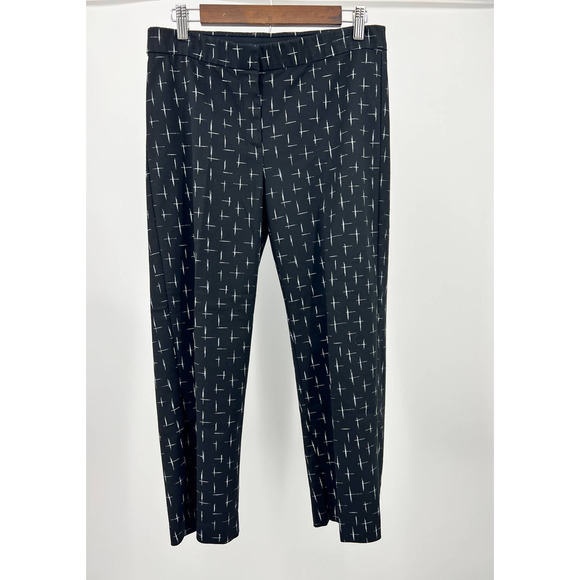 J. Jill Cotton Blend Cropped Trousers Black and White Pants Women's Size 8 - Picture 1 of 6